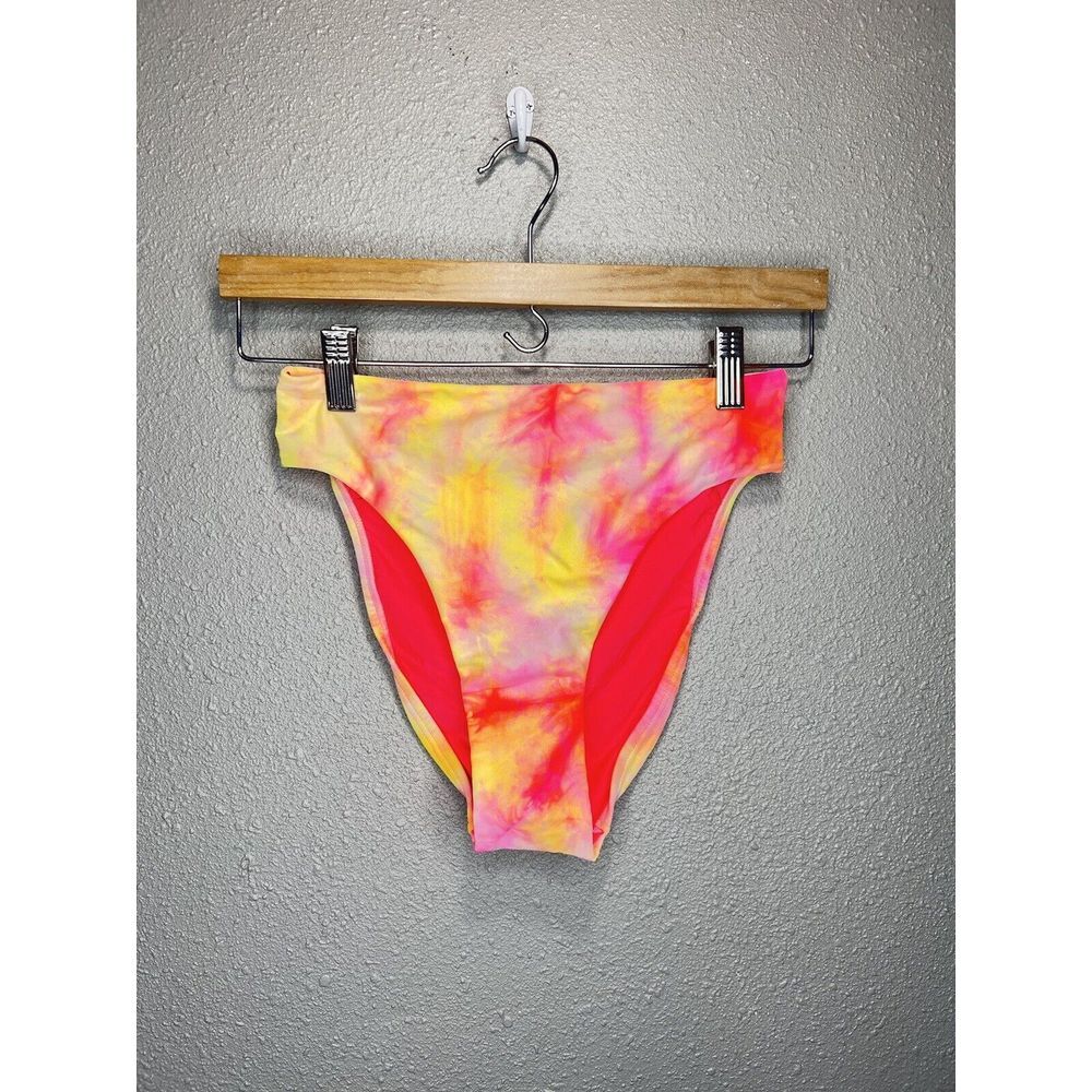 Pilyq High Waist Bikini Swimwear Bottoms‎ Tie Dye Multi Color Size Small